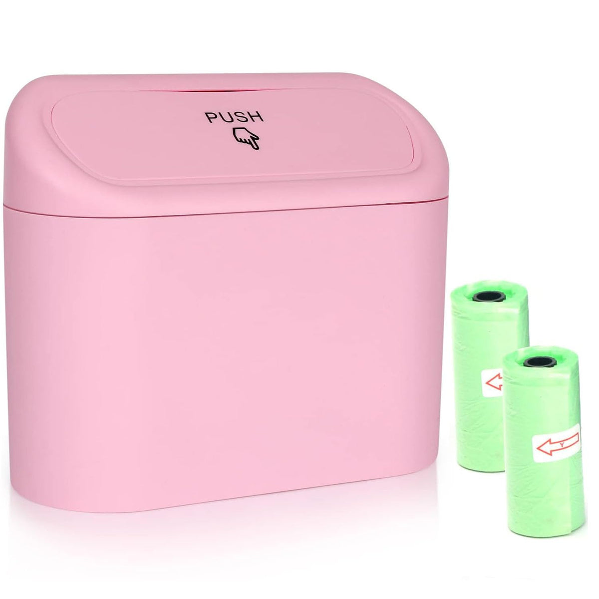 Einesin Car Trash Can, Mini Car Organizer Bin with Lid and 40pcs Trash Bags, Small Garbage Can for Storage and Organization Car Accessories, Capacity 1.4L