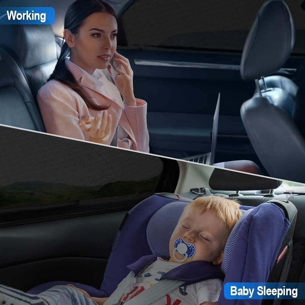 DIZA100 Car Side Window Sun Shade 2Pack, Sun Shade Blocking Mosquito Net, Protection for Kids/Baby/Adults/Pets - 42"x20" Fits All 98% Cars