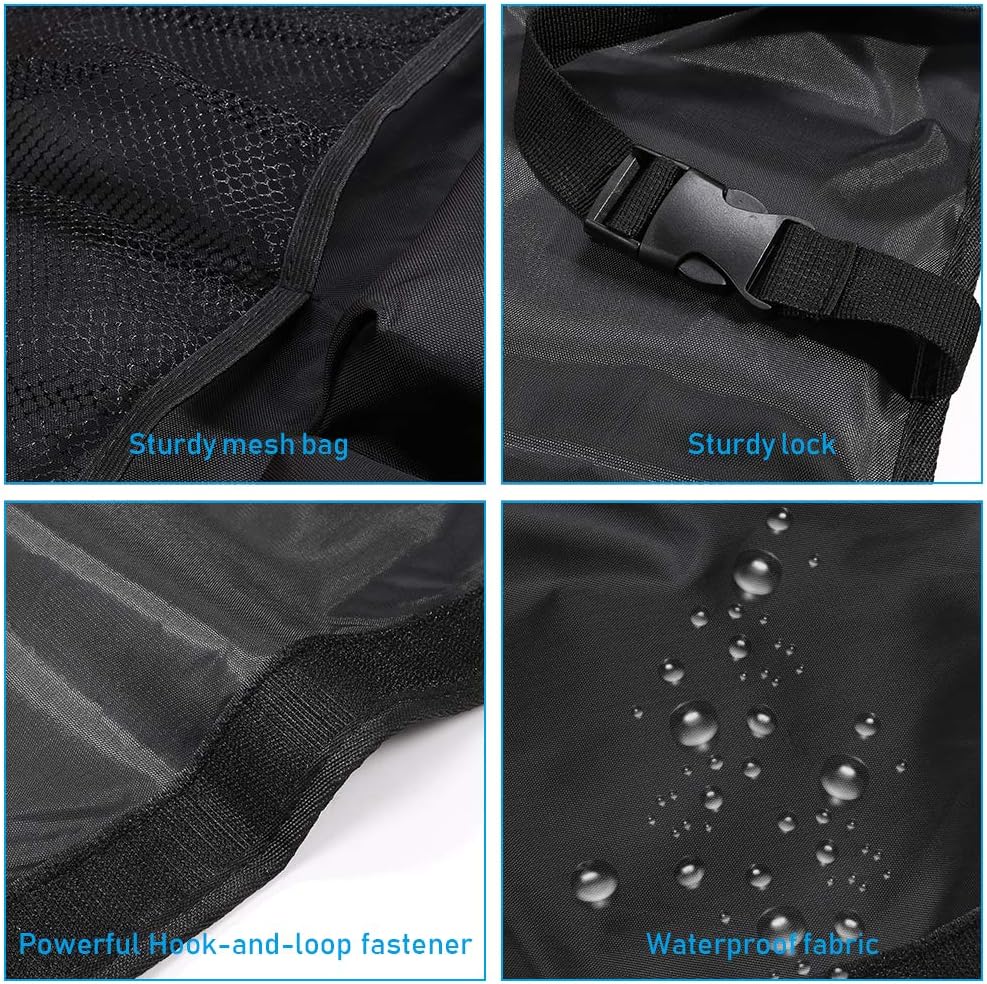 URAQT Car Boot Organiser Waterproof Kick Mats Car Organiser Seat Back Protectors, Multi-Pocket Children's Travel Storage, Durable Foldable Cargo Net Storage for Car Backseat Cover