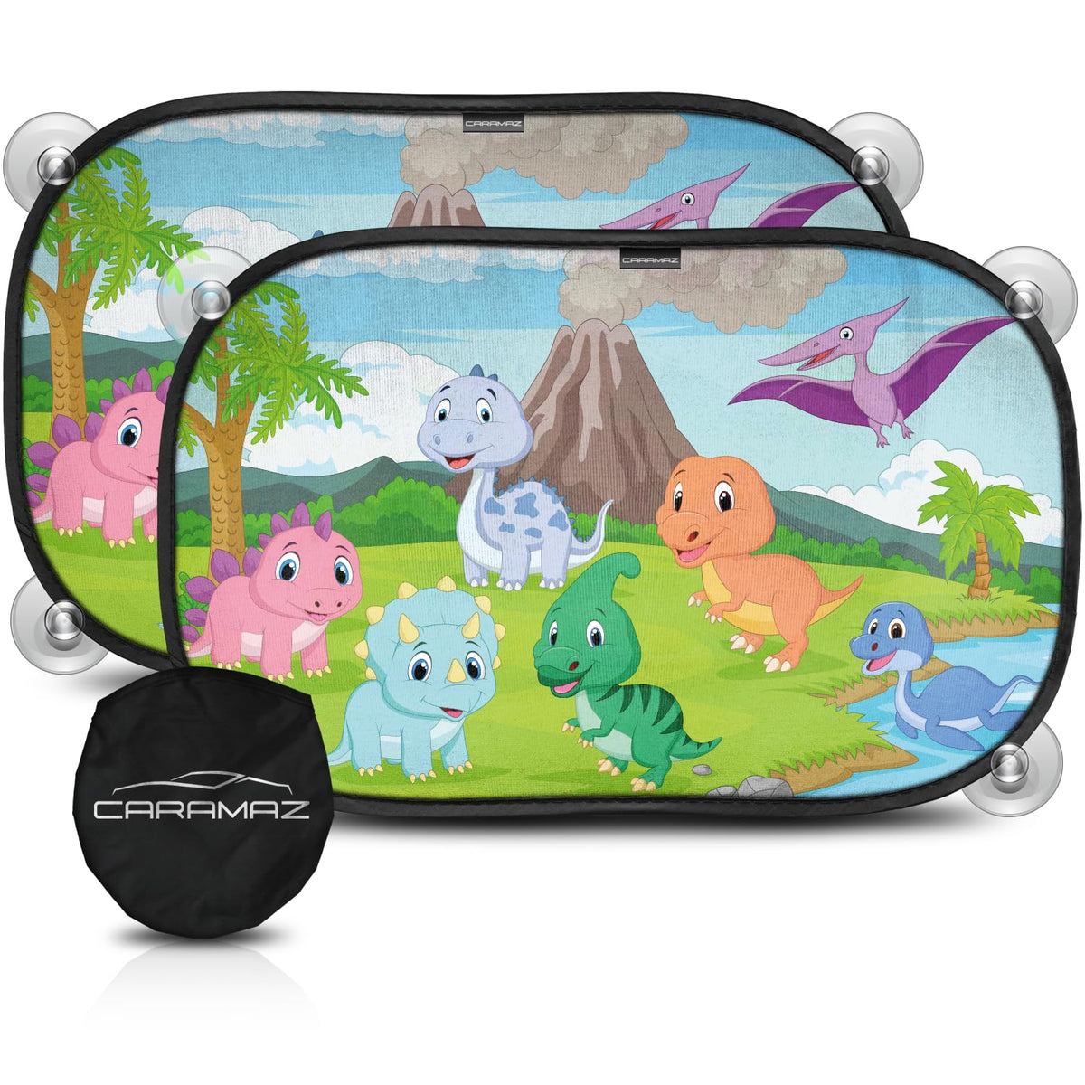 Car Window Shades for Baby with Certified UV Protection - Optimal Darkness with Suction Cups in Universal Size 51 x 31 cm - Black Design - Pack of 2