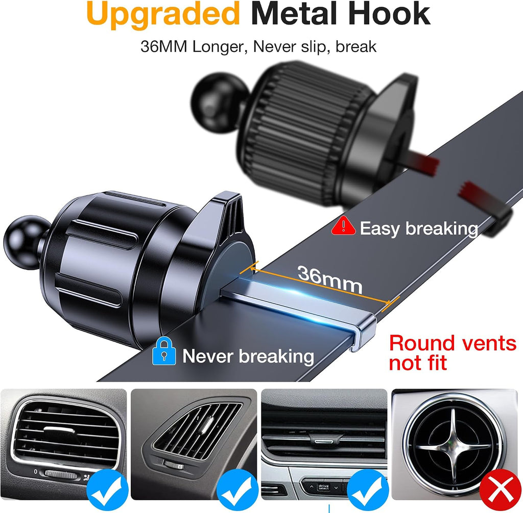 Romuto Car Phone Holder Mount【Strong Suction】Mobile Phone Holder for Cars Phone Mount for Car Vent/Windscreen/Dashboard Desktop Stand Phone Holder Van Car Accessories for Women Men for iPhone Samsung